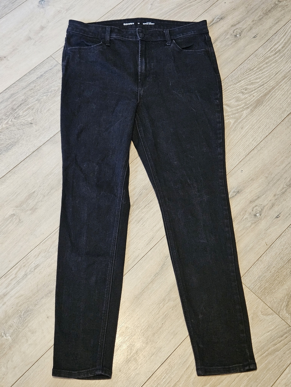 Old Navy High-Rise Super Skinny Black Jeans Women's Size 12